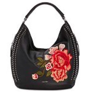 Calvin Klein Samira Slouchy Pebble Leather Hobo